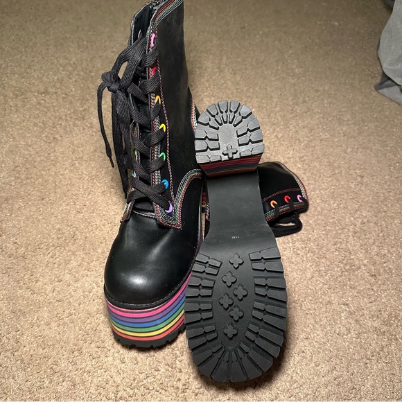 BRAND NEW Dolls Kill rainbow platforms "sissy that walk" Club Exx - Picture 3 of 5